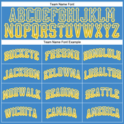 Custom Powder Blue Gold-White Authentic Drift Fashion Baseball Jersey