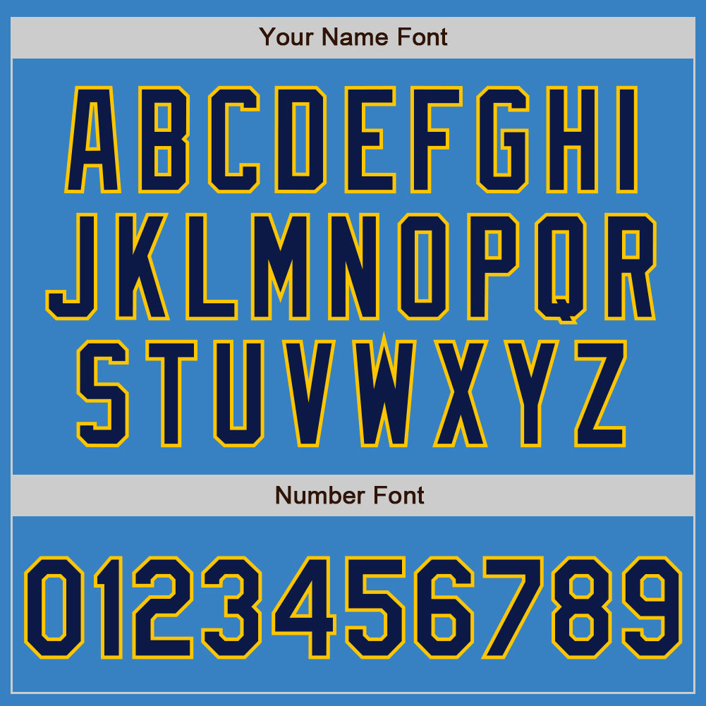 Custom Powder Blue Navy Gold-White Authentic Baseball Jersey