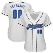 Custom White Blue-Gray Authentic Baseball Jersey