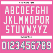 Custom Pink White-Light Blue Authentic Baseball Jersey