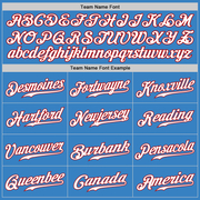 Custom Powder Blue White-Red Authentic Baseball Jersey