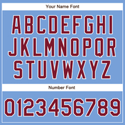 Custom Powder Blue Crimson-White Authentic Baseball Jersey