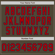 Custom Olive Red-Navy Authentic Salute To Service Baseball Jersey