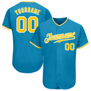 Custom Panther Blue Gold-White Authentic Baseball Jersey