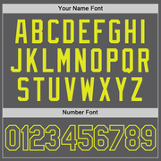 Custom Steel Gray Neon Yellow Authentic Baseball Jersey