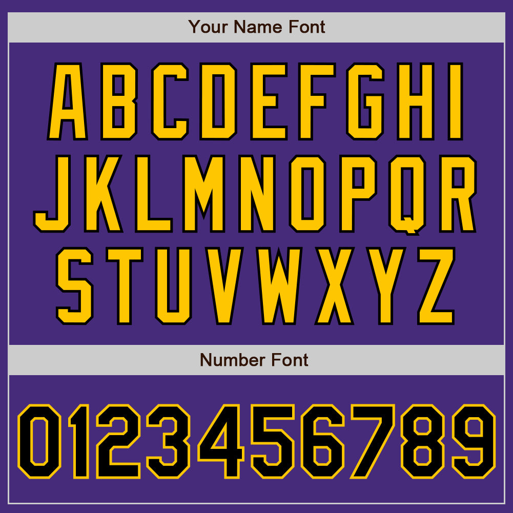 Custom Purple Black-Gold Authentic Baseball Jersey