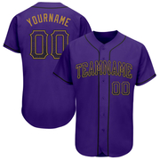 Custom Purple Purple-Old Gold Authentic Drift Fashion Baseball Jersey