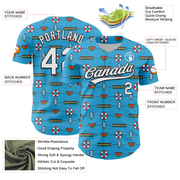 Custom Sky Blue White-Black 3D Hawaii Summer Fruit Watermelon Authentic Baseball Jersey