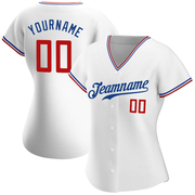 Custom White Red-Royal Authentic Baseball Jersey