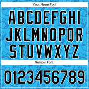 Custom Sky Blue Black-White 3D Revzzz Drip Bear Authentic Baseball Jersey