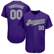 Custom Purple Gray-Black Authentic Baseball Jersey