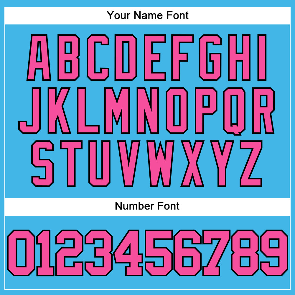 Custom Sky Blue Pink-Black Authentic Baseball Jersey