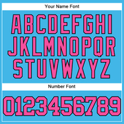 Custom Sky Blue Pink-Black Authentic Baseball Jersey