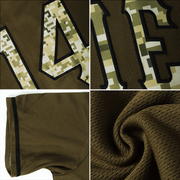 Custom Olive Camo-City Cream Authentic American Flag Fashion Salute To Service Baseball Jersey