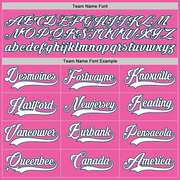 Custom Pink White-Light Blue Authentic Baseball Jersey