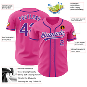 Custom Pink Purple-White Authentic Baseball Jersey