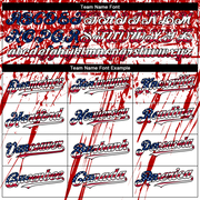 Custom White USA Flag Royal Red-Black 3D Authentic Baseball Jersey