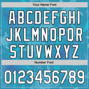 Custom Panther Blue White-Black 3D Tropical Hawaii Jungle Leaves Authentic Baseball Jersey