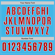 Custom Sky Blue Red-White Authentic Baseball Jersey