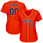 Custom Orange Navy-White Authentic Baseball Jersey
