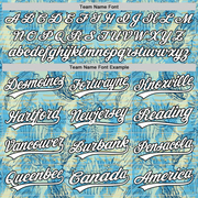 Custom Panther Blue White-Black 3D Tropical Beach Hawaii Flower Authentic Baseball Jersey