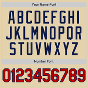 Custom Sand Red-Navy Authentic Baseball Jersey