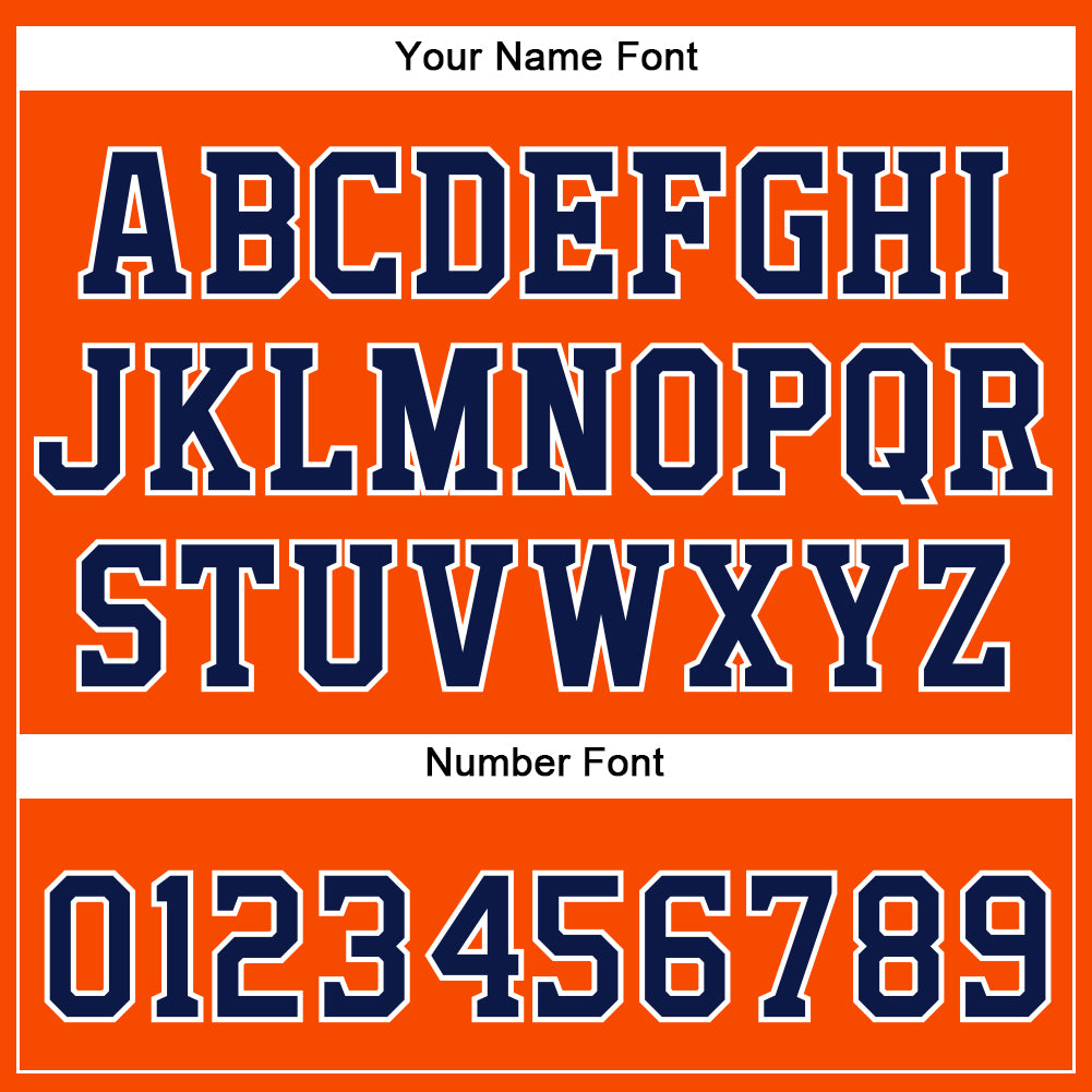 Custom Orange Navy-White Authentic Baseball Jersey