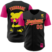 Custom Sky Blue Hot Pink-Light Yellow 3D Revzzz Home Alone Authentic Baseball Jersey