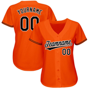 Custom Orange Black-White Baseball Jersey