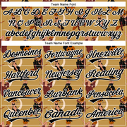 Custom Old Gold Black-White 3D Pattern Halloween Authentic Baseball Jersey