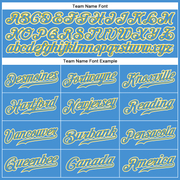Custom Powder Blue Gold-White Authentic Baseball Jersey
