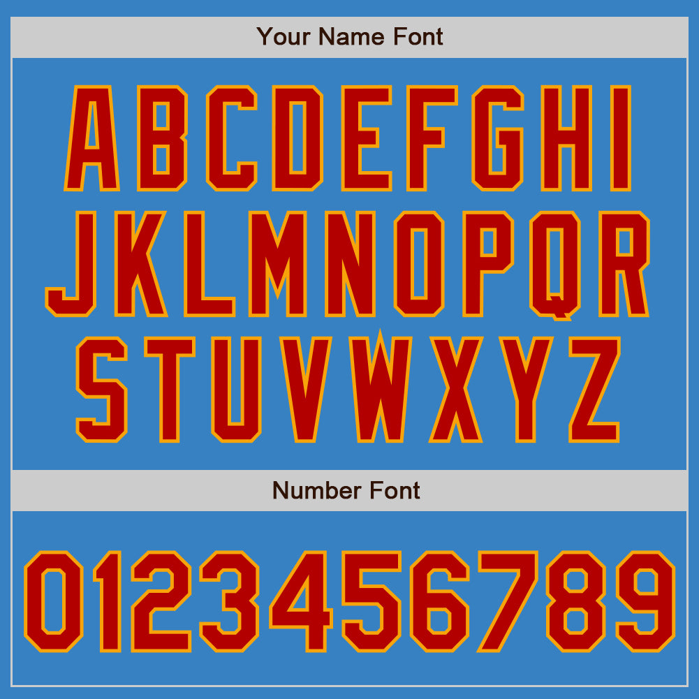 Custom Powder Blue Red-Gold Authentic Baseball Jersey