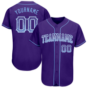 Custom Purple Light Blue-White Authentic Drift Fashion Baseball Jersey