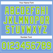 Custom Powder Blue Neon Green-White Authentic Baseball Jersey