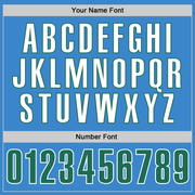 Custom Powder Blue Kelly Green-White Authentic Baseball Jersey