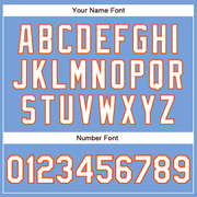 Custom Powder Blue White-Orange Authentic Baseball Jersey