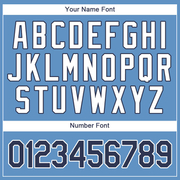 Custom Powder Blue Navy-White Baseball Jersey