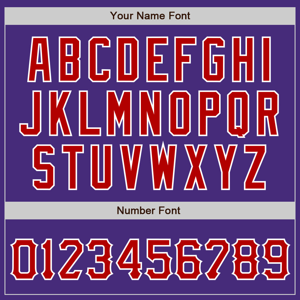 Custom Purple Red-White Authentic Baseball Jersey