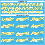 Custom Sky Blue White-Yellow Authentic Baseball Jersey