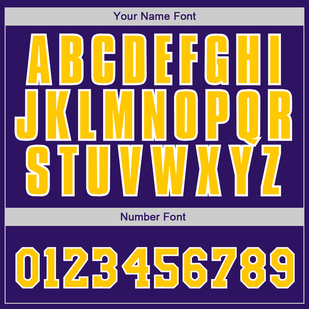 Custom Purple Gold-White Authentic Baseball Jersey