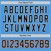 Custom Powder Blue Black-Orange Authentic Baseball Jersey