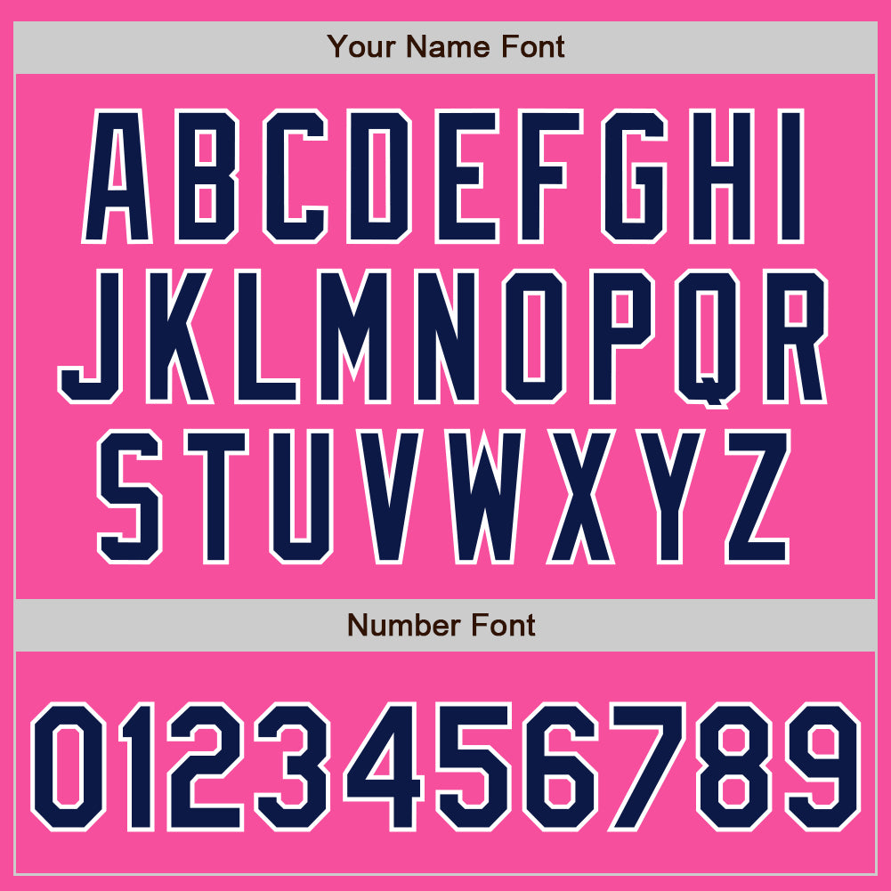 Custom Pink Navy-White Authentic Baseball Jersey