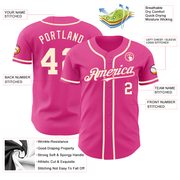 Custom Pink Cream Authentic Baseball Jersey