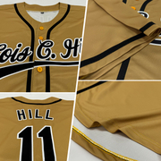 Custom Old Gold Black-White Authentic Baseball Jersey