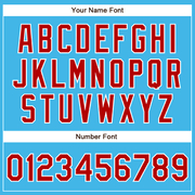 Custom Sky Blue Red-White Authentic Baseball Jersey