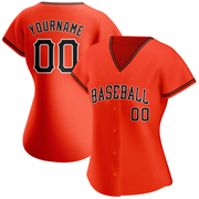 Custom Orange Black-White Authentic Baseball Jersey