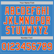 Custom Powder Blue Orange-White Authentic Baseball Jersey
