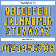 Custom Powder Blue Yellow-Navy Authentic Baseball Jersey