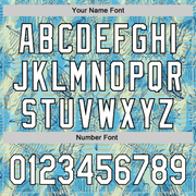 Custom Panther Blue White-Black 3D Tropical Beach Hawaii Flower Authentic Baseball Jersey