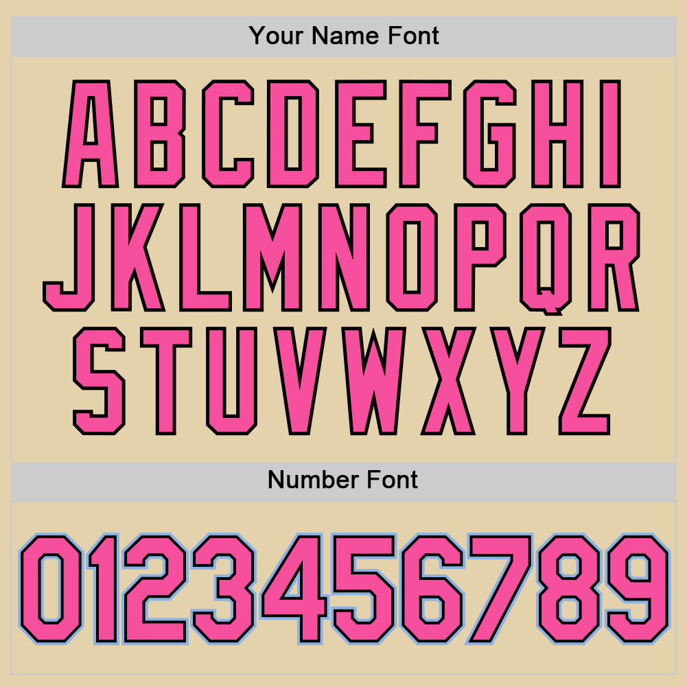 Custom Sand Pink Black-Light Blue Authentic Baseball Jersey